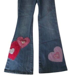 VALENTINTE's DAY Vintage Gap Flared Jeans w Hearts Girl Size 8